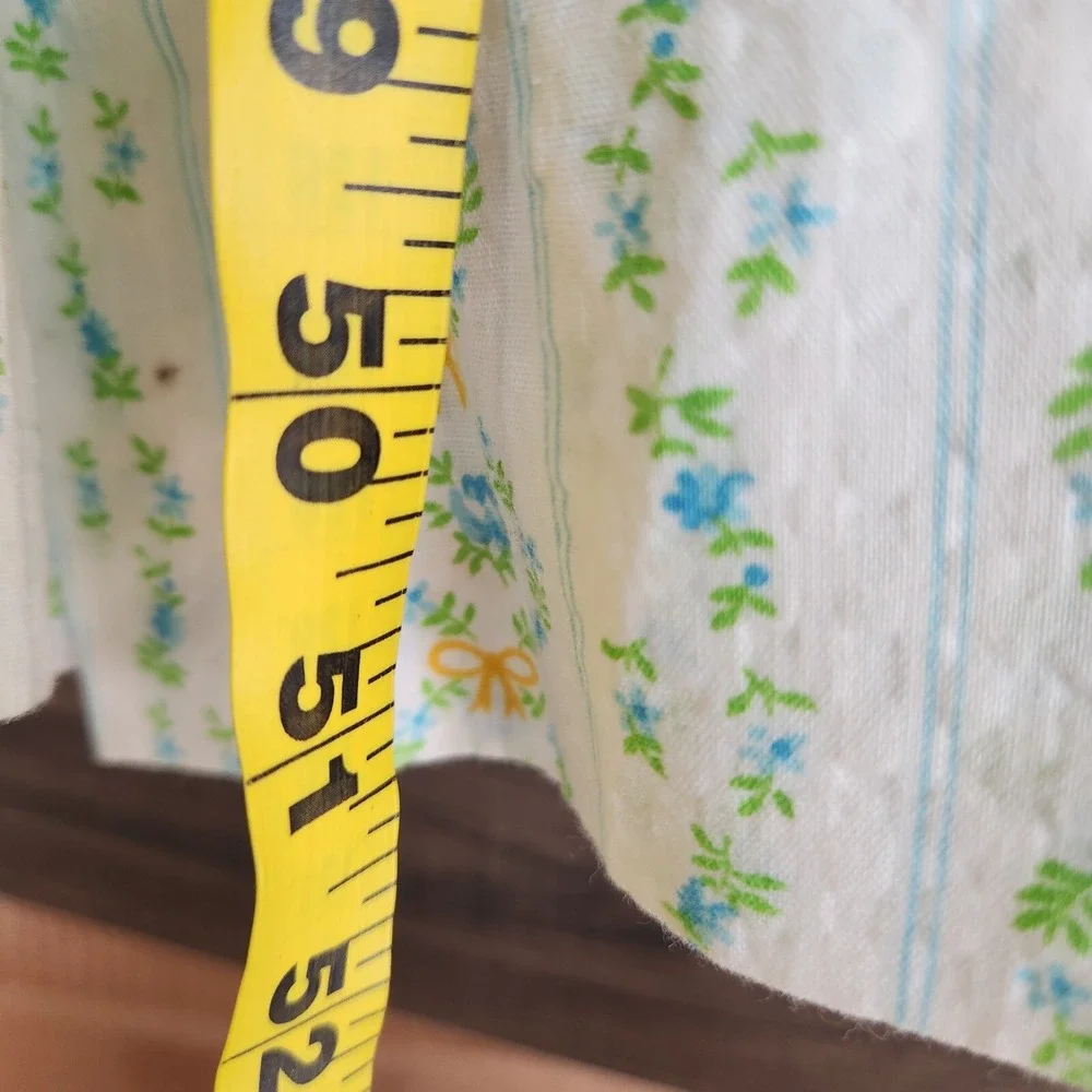 70s Vtg Handmade Maxi Prairie Dress‎ Roses Floral Seersucker cottagecore - Picture 5 of 16